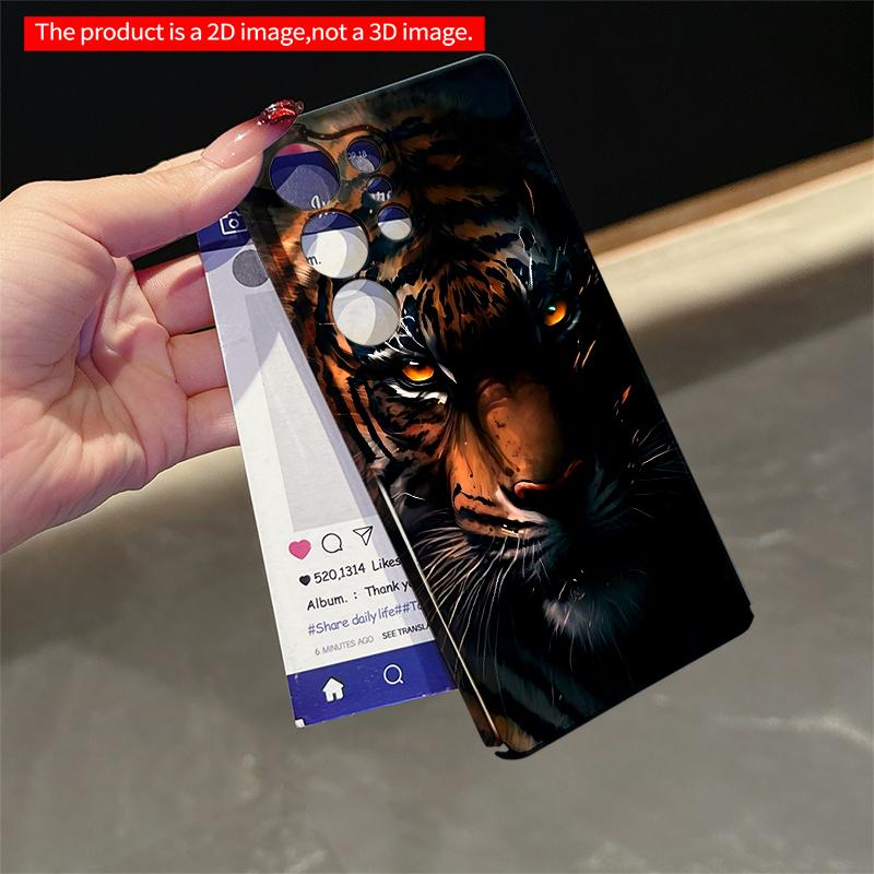 2DFlat Samsung phone case Tiger Eyes Glow in the Dark Applicable to Galaxy S23 S24 S25ULTRA S26 A12 A14 A15 A16 A54 A55