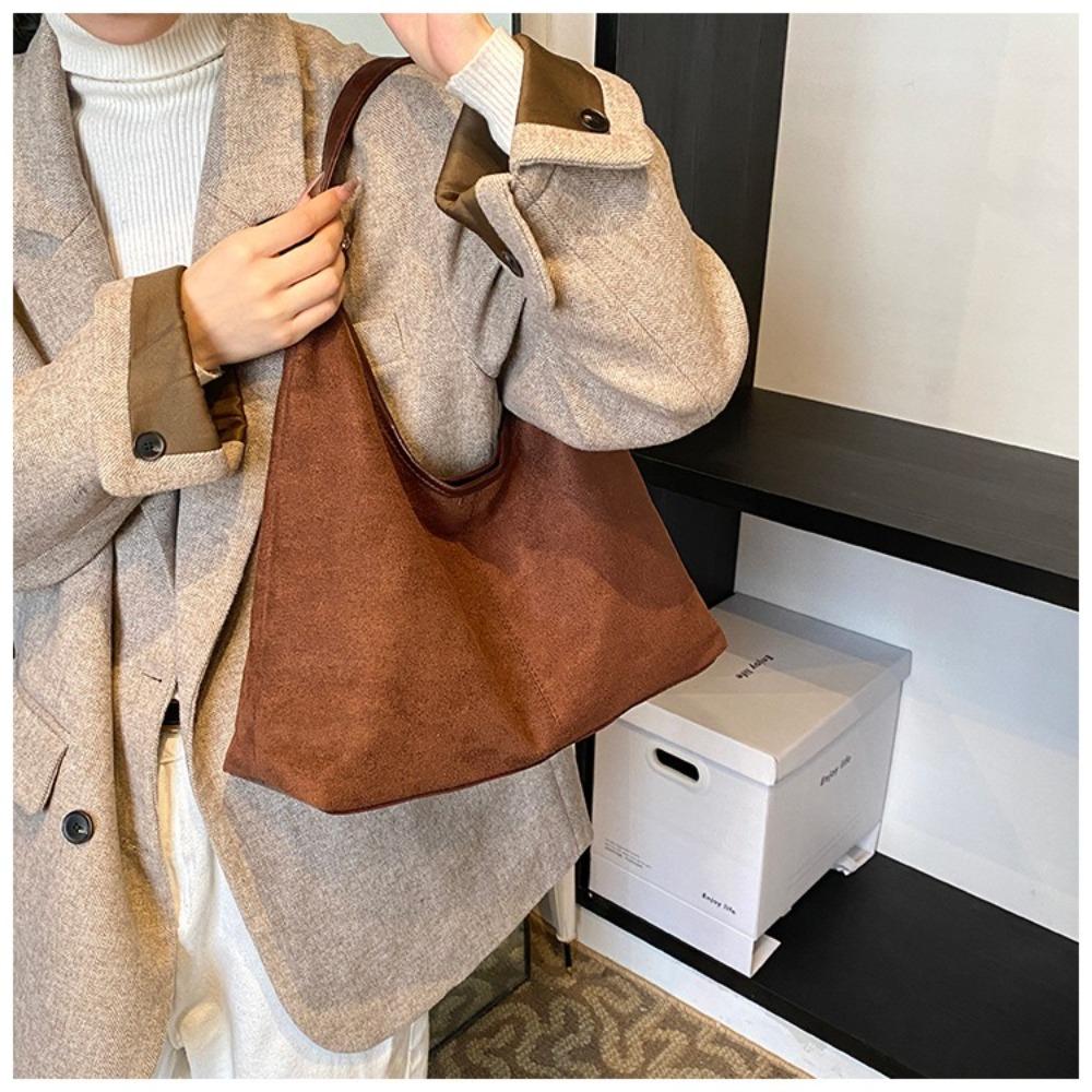 Vintage-Umhängetaschen aus Wildlederimitat, Shopper-Geldbörsen, trendige Tragetasche für Frauen und Mädchen