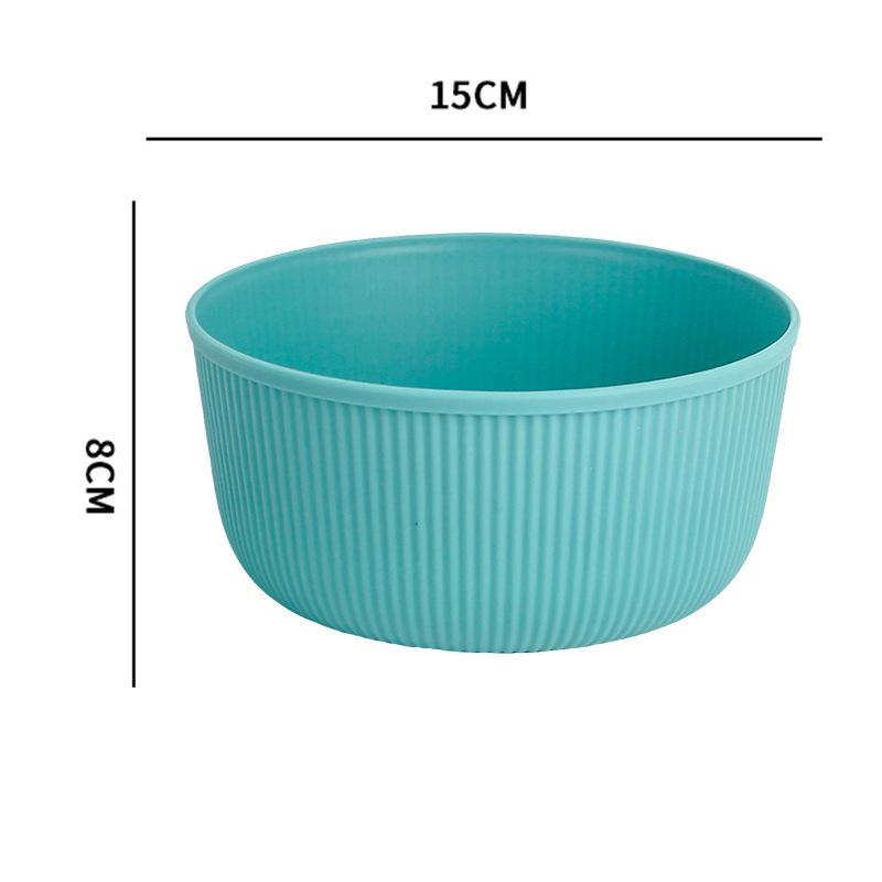 Horizontal Pattern Bowl, Large Capacity, Creative Round Bowl, Household Rice Bowl, Soup Bowl, Plastic Large Bowl