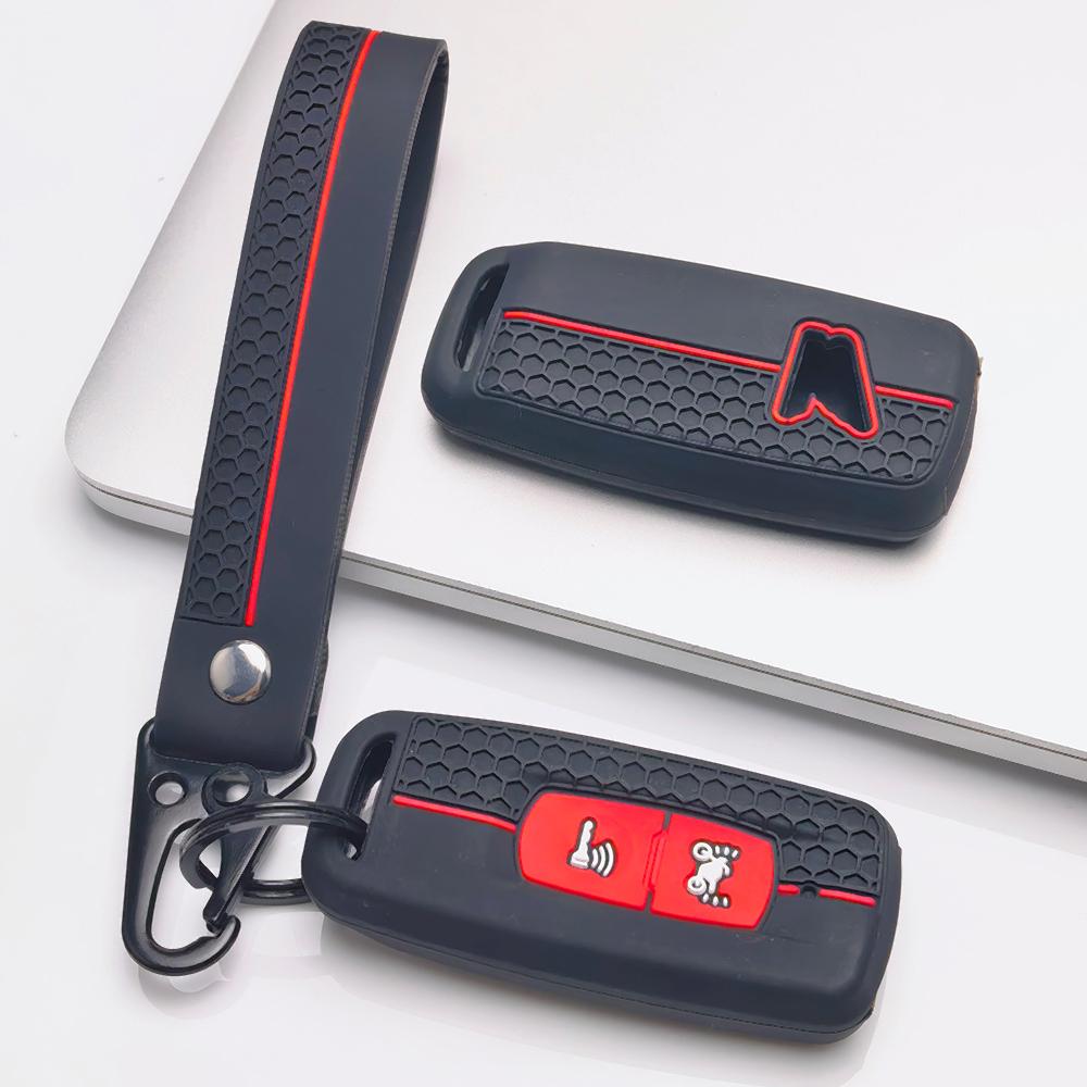 Silicone Motorcycle Key Fob Cover for Honda PCX125 PCX150 PCX160 ADV150 with Keychain Honeycomb Texture Shockproof Motorcycle Remote Key Protector