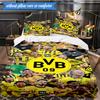 09 Fußballverein 3er K-Pop Musikgruppe Bettwäsche-Set, Ideal für Schlafzimmer, Wohnheim, Inklusive Bettbezug und 2 Kissenbezügen, Fan-Geschenke