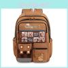 Childrens Backpack Nylon Featuring Capybara Cartoon Pattern Classroom Bag School