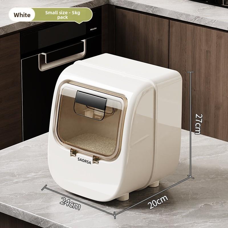 

Household Rice Bucket, Insect-proof and Moisture-proof Rice Storage Box, Rice Storage Container, Food-grade Rice Box, Sealed Box 10 jin белый