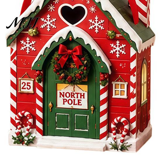 Reusable Seasonal Gift Containers Christmas House Shaped Candy Boxes with Handles, Festive Cottage Winter Holiday Packages Treat for Cookies