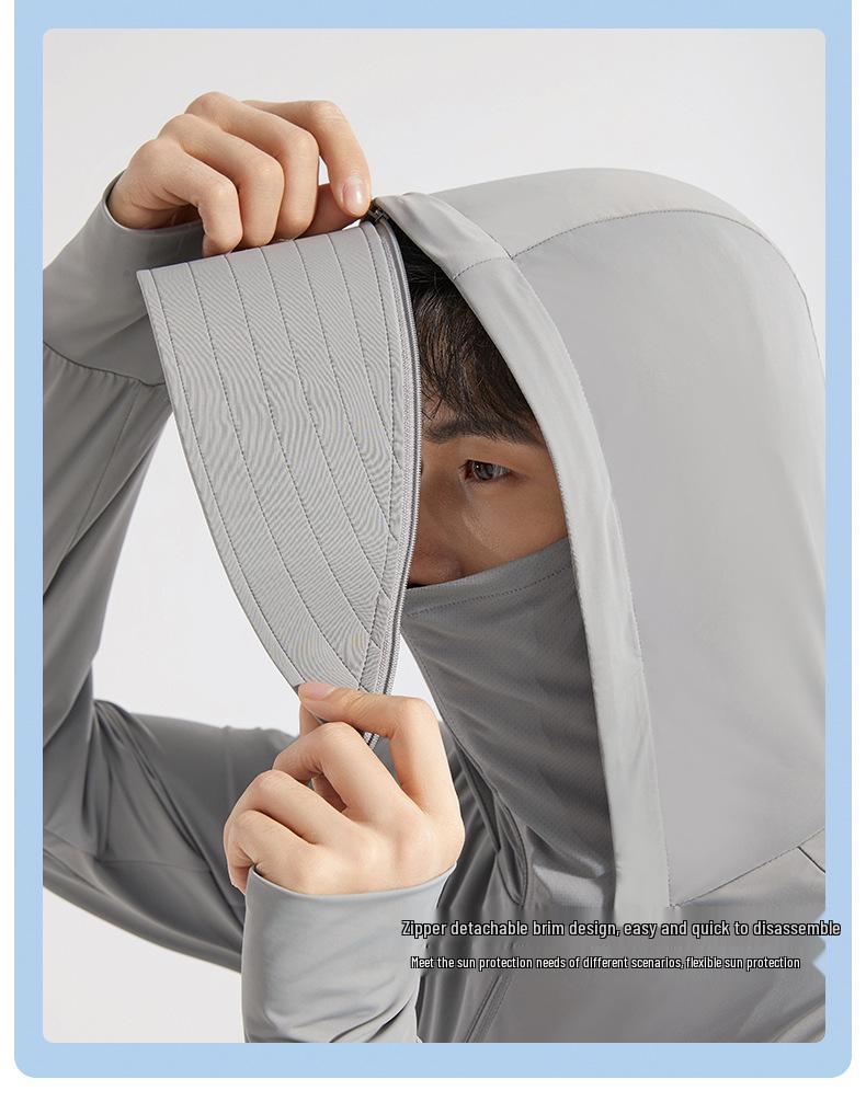 Men's and Women's UPF50+ Ice Silk Sun Protection Clothing - Summer Outdoor Anti-UV Ice Feel for Fishing.