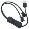 2PCS USB to 4Pin Switch Cable USB Cable 5V 1 in 2 Fan Adapter Cable Power Adapter Cable with Switch Cable Length 40cm/15.7 inch Fan Connector