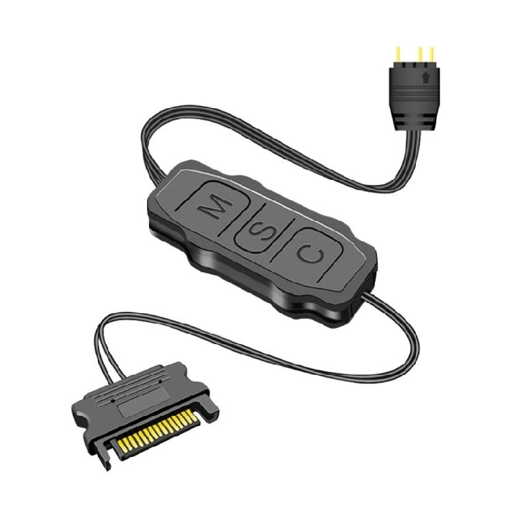 

5V 3-контактный на SATA ARGB Контроллеры для настольных компьютеров Вентилятор Светодиодное освещение для ПК чёрный