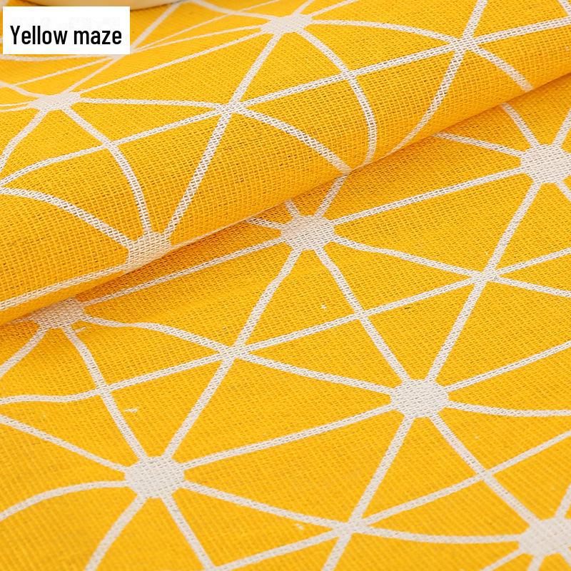 Floral Plaid Cotton-Linen Fabric for Tablecloths, Curtains, Sofas, and DIY Projects