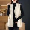 Damen V-Ausschnitt Strickweste Zopfmuster Einfarbig Cardigan Weste Warme Weiche Weste Herbst Winter