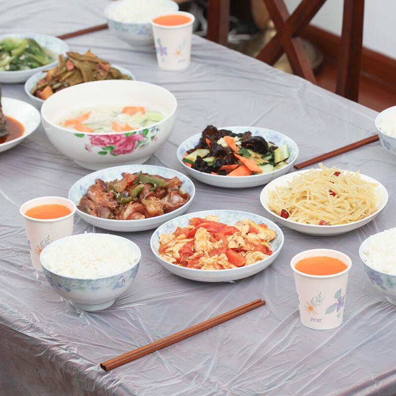 Miaojie Disposable Plastic Tablecloths, 8-Pack