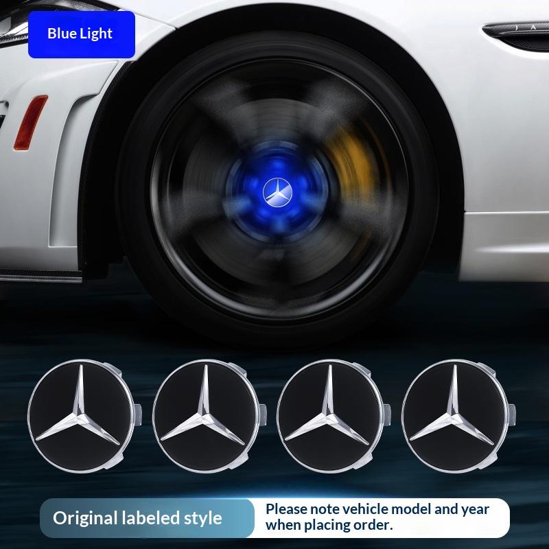 4 pieces 75mm suitable for Mercedes Benz W204 W205 AMG E210 E214 W222 magnetic levitation LED lighting hub cap lights SP3