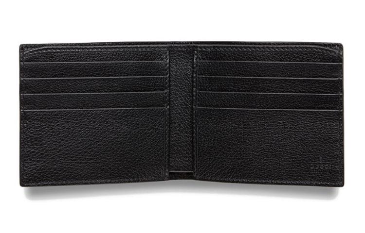 [Trendy And Cool Recommendation] Gucci Vintage Jacquard Striped Short Double-Fold Leather Men'S Wallet Black