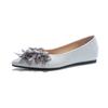 Fashion 2025 Women Summer Shoes New Pointed Toe Slingback Shoes Design Flower Flats Office Shoes Beige Pumps Chaussures Femme Loafers