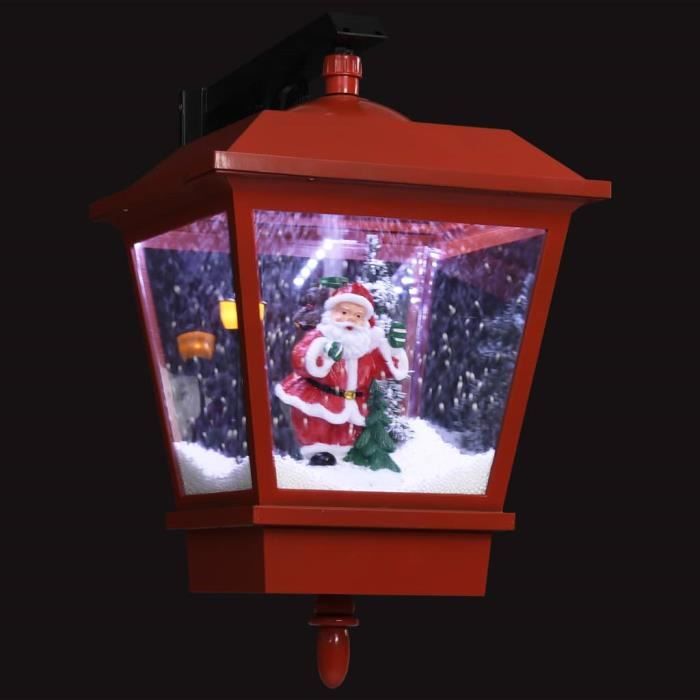 VidaXL Christmas Wall Lamp LED Lights and Santa Claus Red 40x27x45cm