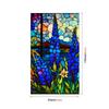 Colorful Retro Floral & Bird Static Cling Window Film - No Glue, Removable