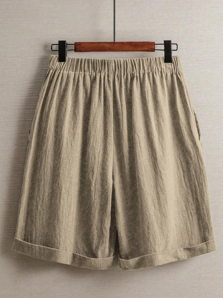 Summer Women's Thin Five-point Pants, Wide-leg Casual Straight-leg High-waisted Women's Pants, Fashionable Outdoor Sports Pants