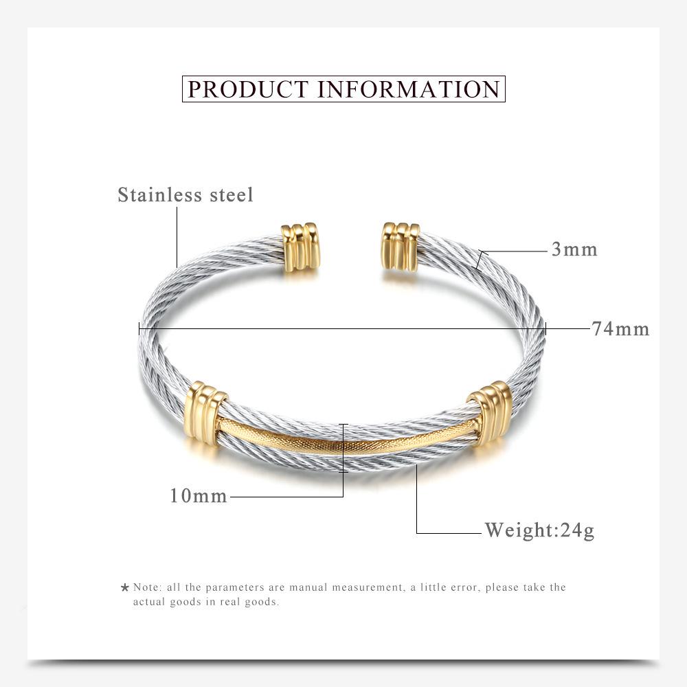 European & American Stainless Steel Two-Tone Woven Bracelet - Versatile Women's Accessory (10MM)