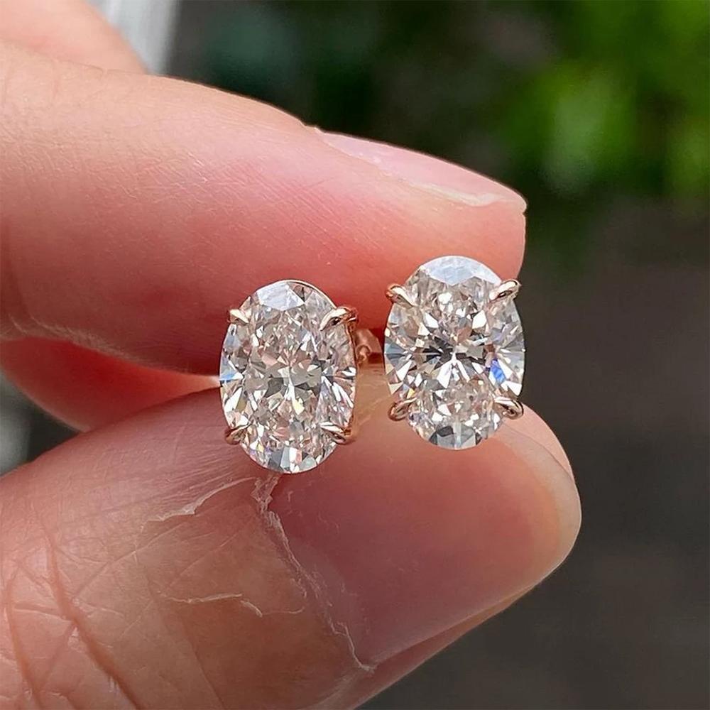 1-4ct Oval Cut Moissanite Stud Earring for Women Men D Color Sparkling Diamond 925 Sterling Silver Ear Studs Party Jewelry Gifts