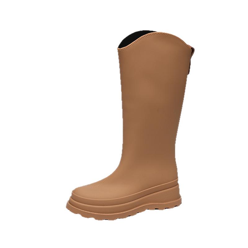 Women's Fashionable Waterproof High-Top Rain Boots: Non-Slip, Plush, Warm, Versatile Outdoor Work Shoes (Korean Style)