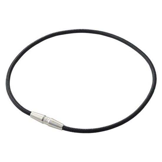 Phiten Necklace RAKUWA Neck X50 AG Lurette (Black Black Metallic Red) 50cm Aqua Gold + Titanium infused cord part exclusive model pure blend 50 times