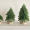 Mini Christmas Tree Wooden Base Artificial Xmas Decor Desktop Scene Prop Mini Christmas Tree Artificial Pine Trees
