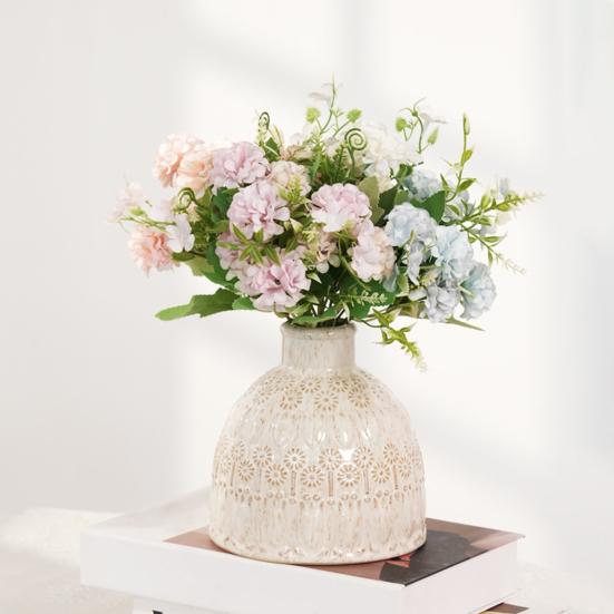 Künstliches Hortensienblumen-Bouquet 9 Köpfe Künstliche Hortensienblume mit Stiel Gefälschte Hortensien Blumenarrangement für Zuhause Hochzeitsparty Dekoration