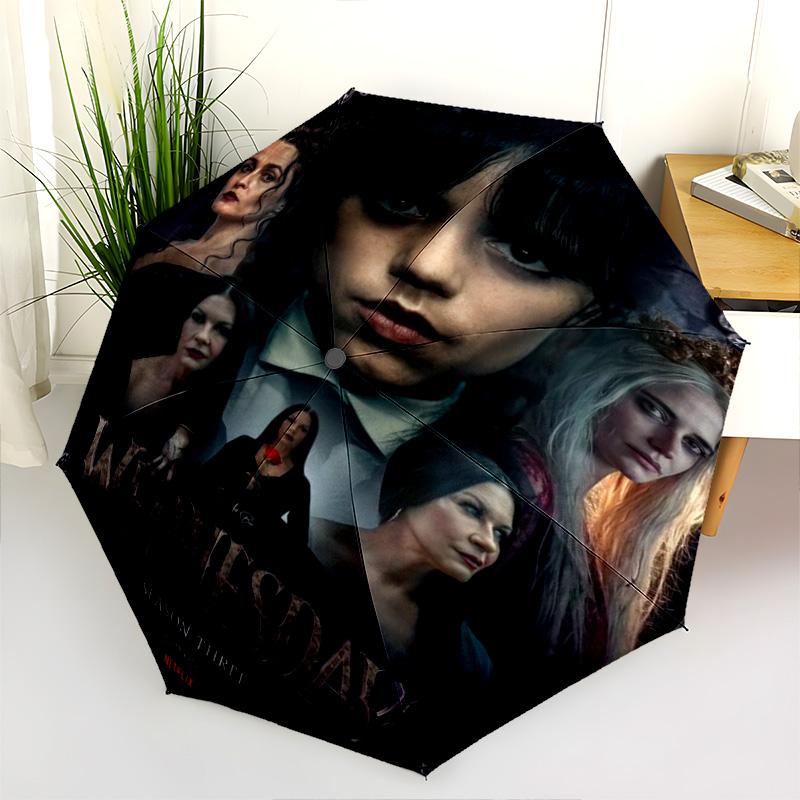 Dark Wednesday Legacy Folding Umbrella Portable Durable Gift Umbrella Travel