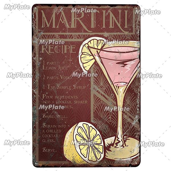 Cocktail Shots6 Metal Sign Vintage Plaque Beer Tin Sign Plate Wall Decor For Bar Pub Man Cave Bloody Poster Custom