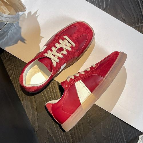 

Handmade Hidden Height Increase 2026 Autumn New Casual Canvas Shoes Women Lightweight Sneakers 33 красный