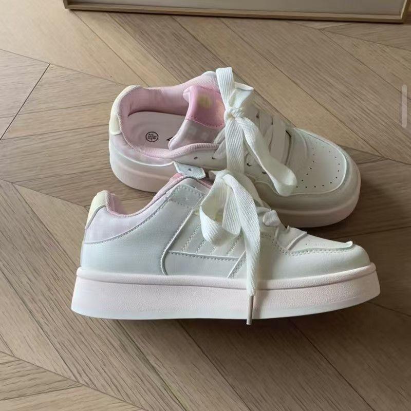 

Белые туфли на платформе 2025 весна и осень новая обувь инс стиль нишевые универсальные хлебные повседневные кеды дофамин хан 40