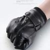 Solid Color Thickened Warmer Glove PU Fashion Waterproof Mittens Minimalism Outdoor Riding Gloves