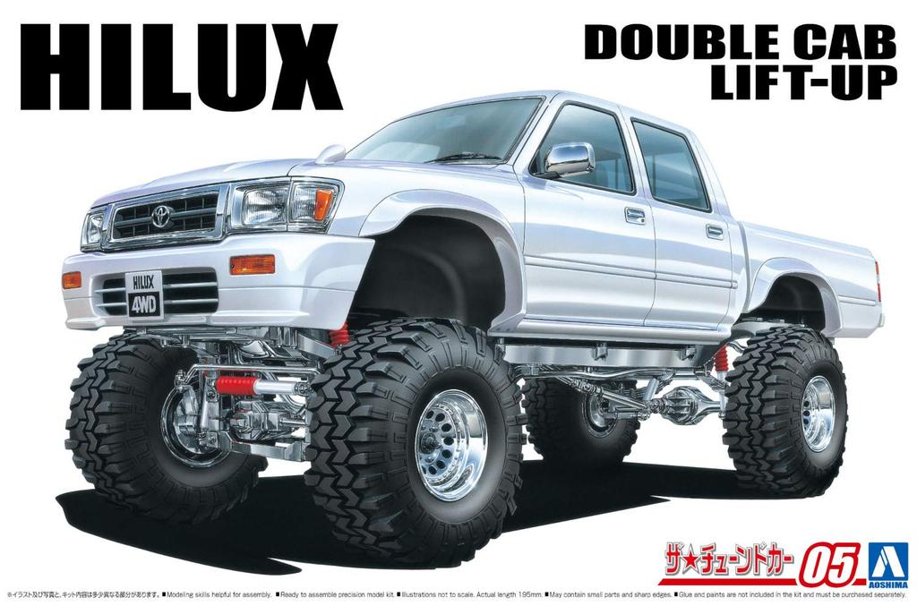Aoshima Bunka Kyozai The Tuned Car Series Toyota LN107 Hilux Pickup Double Cab Lift Up 1994 Plastic Model (AOSHIMA) 1/24 No.5