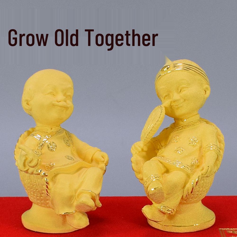 Flocked Sand Gold Wedding Gift: Creative, Practical Ornament for Newlyweds, Best Friends, and Anniversaries H992