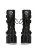 Fashion Gothic Platform Ankle Boots Spanish Rock Punk Chunky Heel Motorcycle Boots with Chains Streetwear Combat Boots for Women's