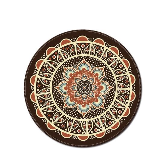 Vintage Bohemian rund musematte Datamaskin 3D-spill Anti-slip musemattematte