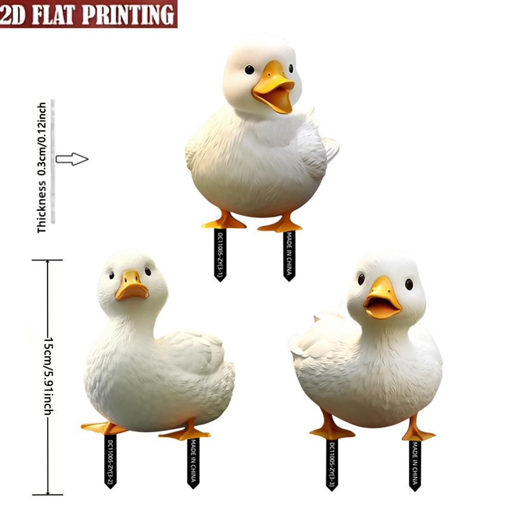 3 Cute Ducks Outdoor Garden Decorations. Suitable for Lawn Decoration, Courtyard Decoration, and Swimming Pool Edge Decoration