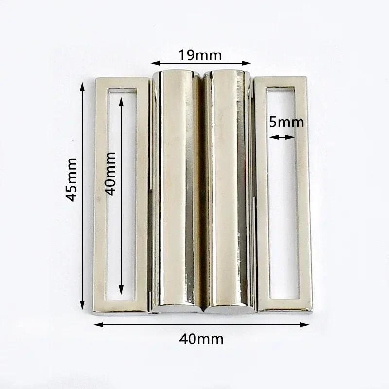 Meetee 1/2/4/5Pcs 30-60mm Metal Waist Belt Buckle Ribbon Band Adjust Clasp Coat Down Jacket Belts Decor Hook Buckles Accessories