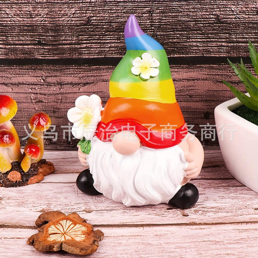 Magic Elf Garden Decoration Faceless Gnome Take Flower Goblin Resin Craft