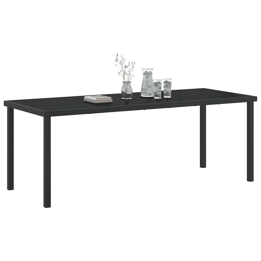 Garden Table Black 200 x 80 x 73 cm Metal