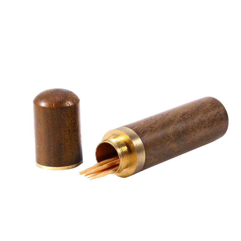 Natural Wood Tootick Holder Capsule Case Portable   Craft (Blackwood)
