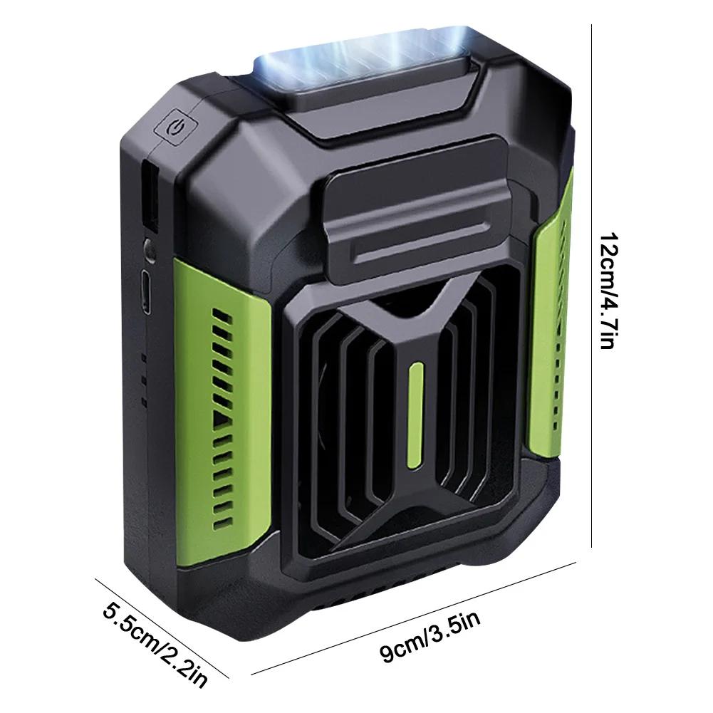 

Вентилятор с зажимом на талии 4000 мАч, перезаряжаемый уличный вентилятор с креплением на талии, портативный фонарик Power Bank для работ на открытом воздухе, походов, кемпинга темно-зеленого