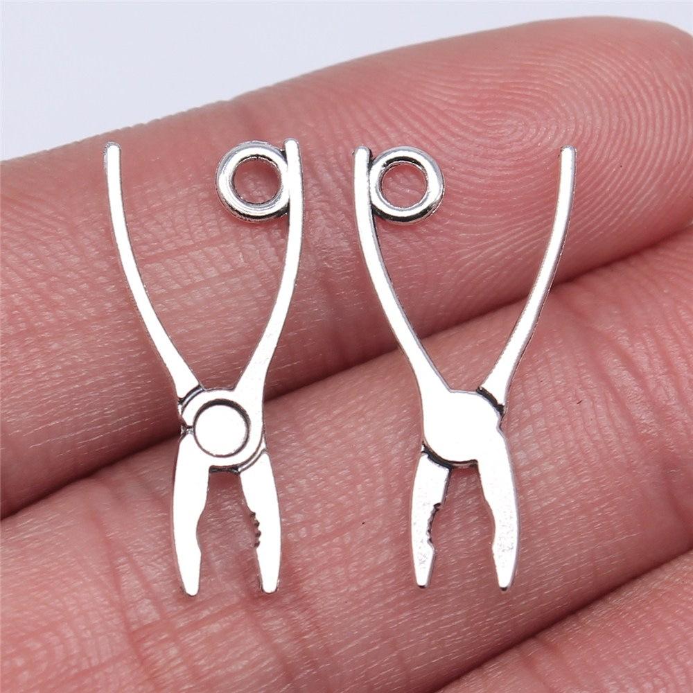 

20pcs Tools Vise Wrench Saw Hammer Ax Screwdriver Charms Zinc Alloy Pendant for DIY Charm Choker Necklace Bracelet Jewelry