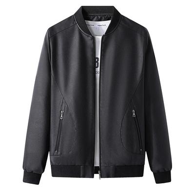 Chaqueta de Cuero para Hombre PU Cuero Moda de Negocios Casual Tendencia Primavera y Otoño Nueva Chaqueta de Cuero para Hombre
