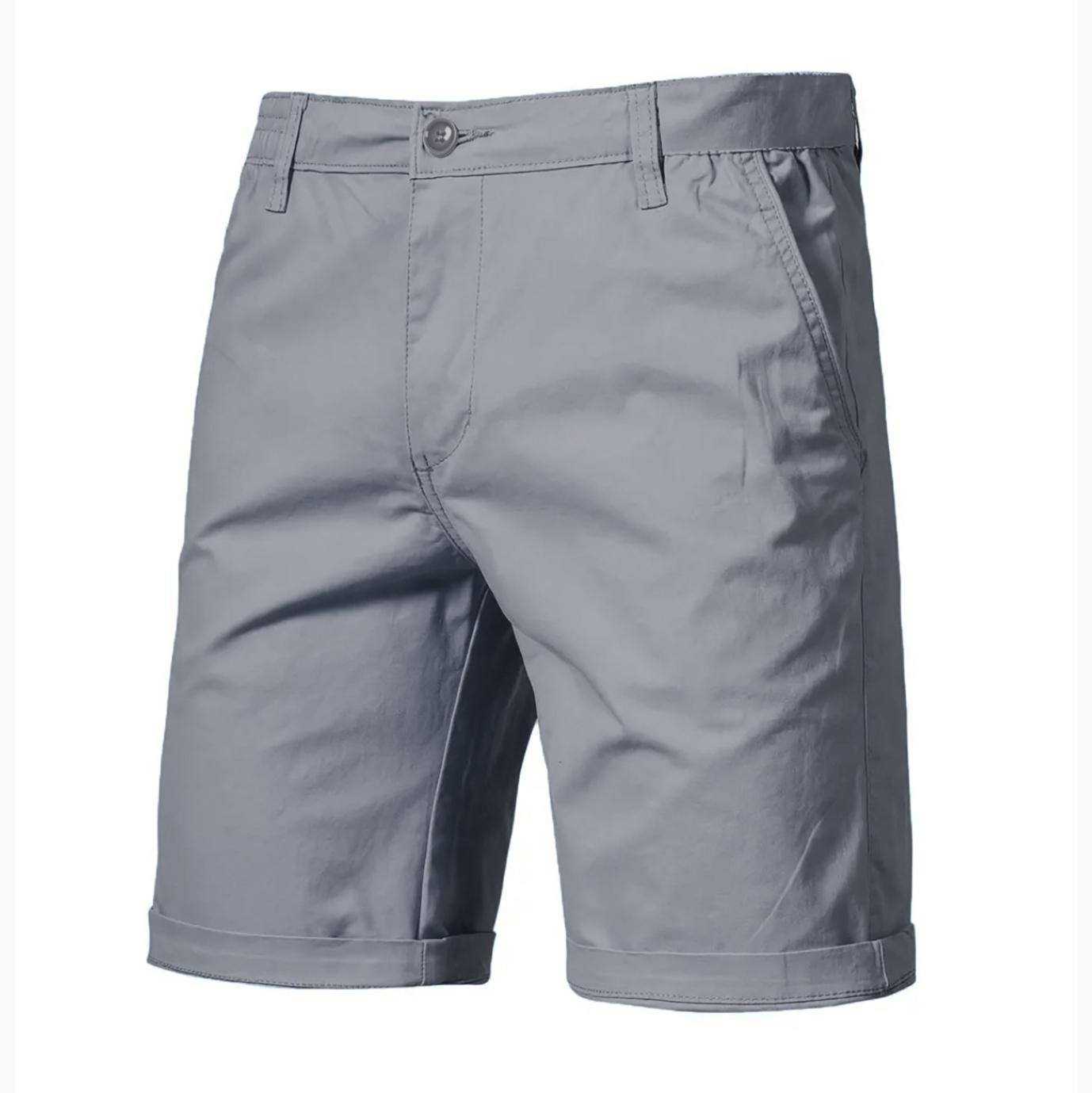 

Мужские летние повседневные однотонные шорты-бермуды с искусственными карманами для повседневной носки S темно-серого