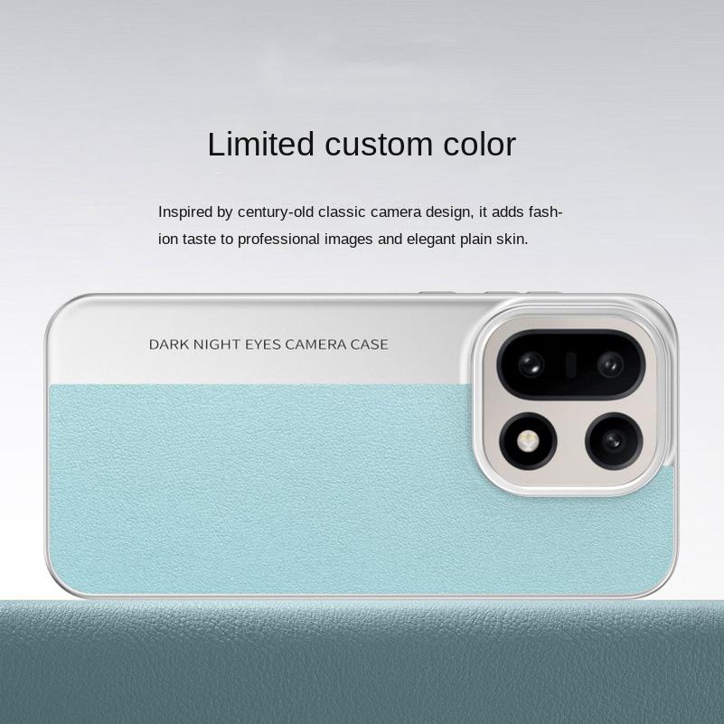 Plain Leather Classic Color-blocked Lens Heightened Case For OnePlus 15 13s 13T One Plus 13 Slim All-inclusive Cover