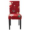 Christmas Chair Cover Dustproof 1 PCS Cartoon Santa Snowman Print Stretchable Fabric Anti Slip Removable New Year Party Decoration