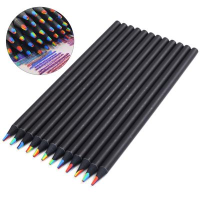 12Pcs Rainbow Color Pencils 7 Color In 1 Coloring Pencils Multicolored Pencils for Kids Adults Card Making Drawing