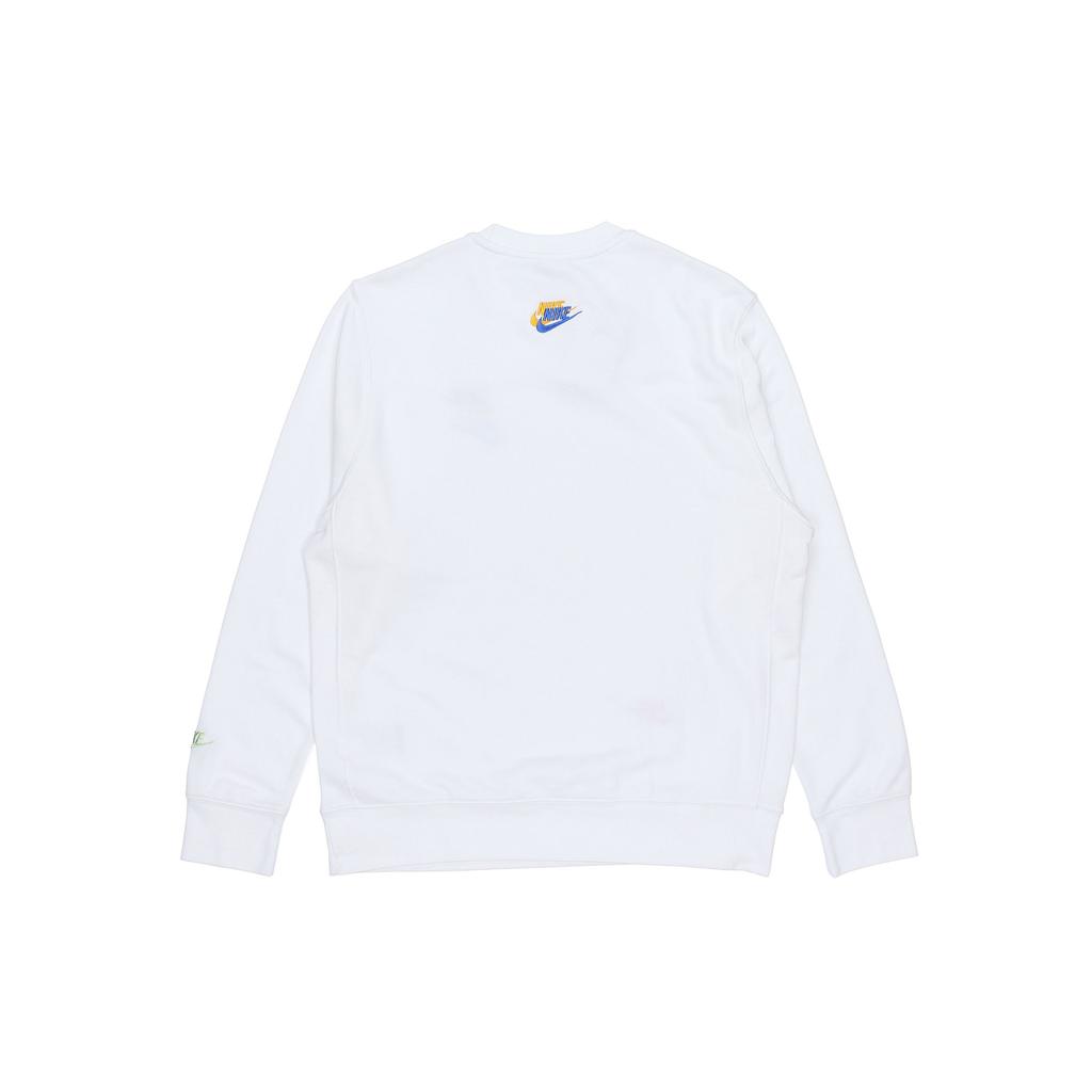 Nike Contrast Logo Embroidered Pullover Sweatshirt Men Tops White DJ6915-100