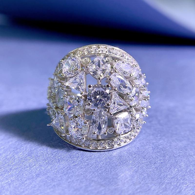 

S925 Серебряное кольцо с бриллиантами, европейское кольцо для женщин