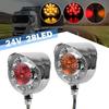 Double Face Marker Light 28LED Side Marker Lights Yellow/Red Turn Signal Lights Stop Light for 24V Cars Trailers Tractors Buses (1 Pack)